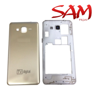 CARCACA COM TAMPA SAMSUNG G530 C/TV DOURADA